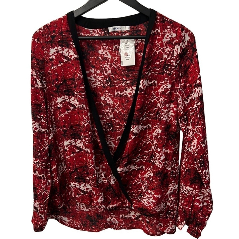 NWT Ricki’s Plunge V Neck Wrap Blouse